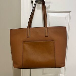 Camel Brown Leather Tote Bag